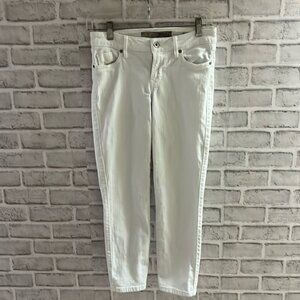 Guess white jeans mid crop size 25- womens